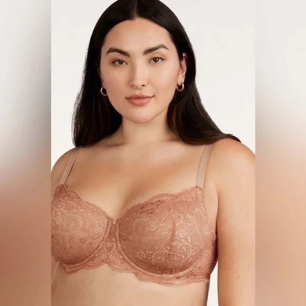 thirdlove lace balconette bra lace tan